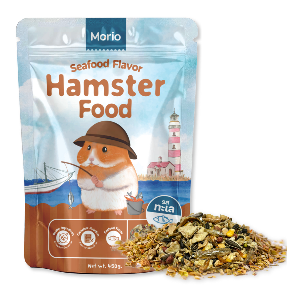 อาหารหนูแฮมสเตอร์ สูตรทะเล อาหารหนู Morio hamster food Seafood flavor อาหารหนูMorio อาหารหนูโมริโอ้