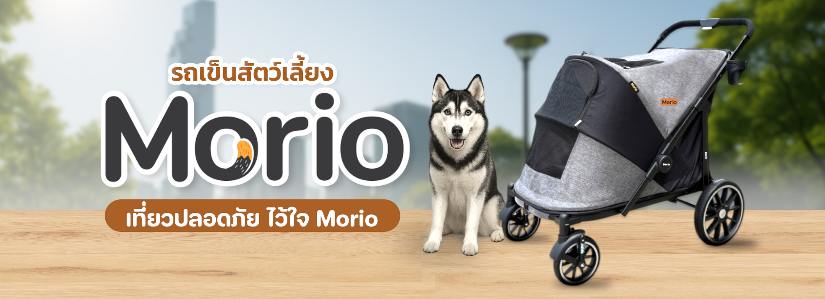 พาสัตว์เลี้ยงเดินเล่น พาหมาเดินเล่น พาแมวเดินเล่น Morio โมริโอ้ รถเข็นMorio รถเข็นหมา รถเข็นแมว